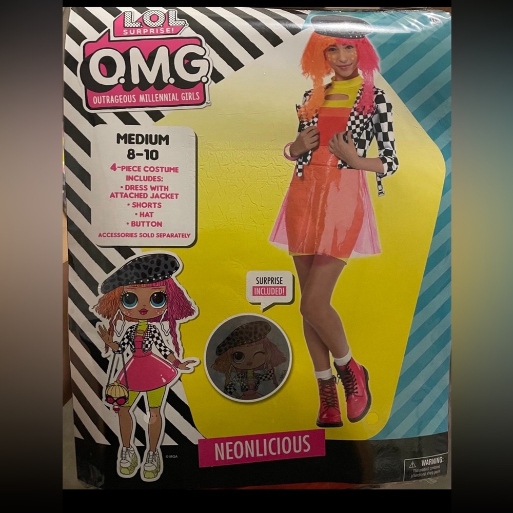 Brand New L.O.L. Neonlicious Child Costume Medium 8-10